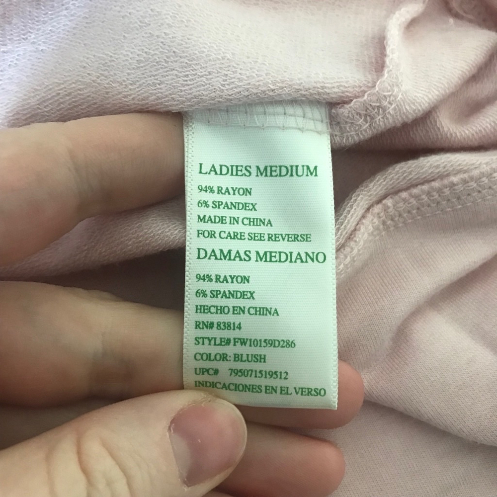 NWT Green Tea Soft Cropped Cowl Neck Top Pink Athleisure Long Sleeve | Size Med - Picture 10 of 10